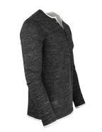 ZIMEGO Men's Long Sleeve Double Layered Y-Neck Fashion Henley - ZGLS247-1