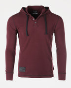 Vintage Thermal Long Sleeve Lightweight Fashion Hooded Henley-2